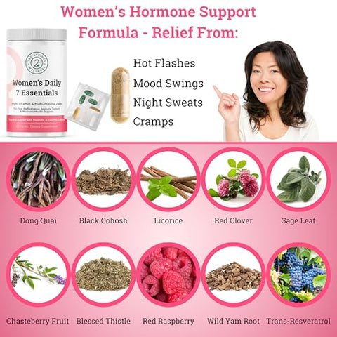 2nd Springs - Pacote Diário de Vitaminas Essenciais para Mulheres – 7 Pacotes de Multivitaminas Completas para Mulheres com Energia, Metabolismo, Sistema Imunológico, Suporte à Saúde Feminina com Probióticos, Mais