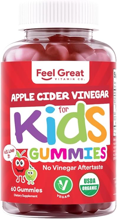 The Feel Great Vitamin Company - Gomas de Vinagre de Maçã Orgânico para Crianças da Feel Great Vitamins | Rico em Enzimas Digestivas | 100g