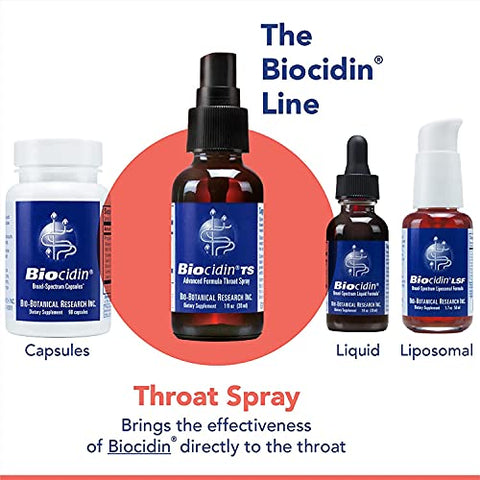 Bio-Botanical Research - Spray de Garganta Biocidin TS – Spray Líquido Imune Clinicamente Pesquisado – Promove Saúde Respiratória