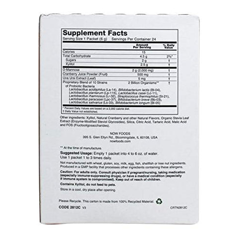 NOW Foods - Now Foods Probiótico Cranberry Mannose, 24 CT – 24 g