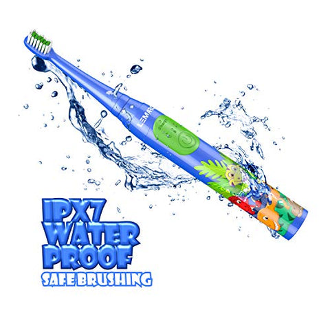 LEMARC USA - Escova de dentes elétrica SuperSonic Kids com 8 cabeças de escova DuPont, recarregável via USB, controle de velocidade de vibração e modo de massagem, temporizador de 2 minutos, à prova d’água, para crianças a partir de 3 anos