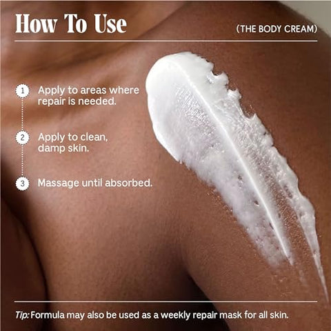 The Body Cream – Tratamento Clínico de Barreira com Manteiga de Karité 5 Ceramidas, 5% Niacinamida 1% Complexo de Ácido Graxo. Ideal para Hidratação Profunda. Não Comedogênico - Nécessaire