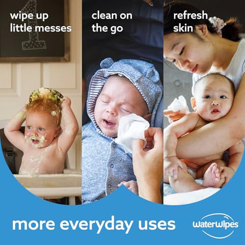 WaterWipes – Lenços Umedecidos Originais Livres de Plástico, 99,9% à Base de Água, Sem Fragrância