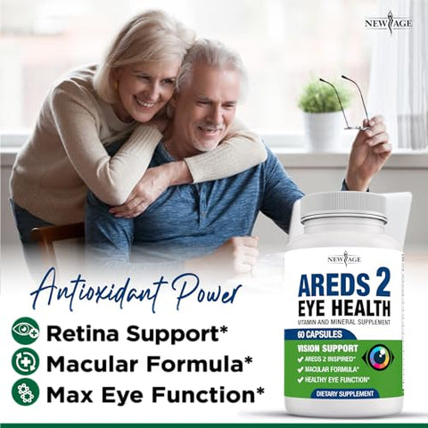 Vitamina para os Olhos Bilberry NEW AGE AREDS 2 – Fórmula Avançada – Marca Líder em Saúde Ocular