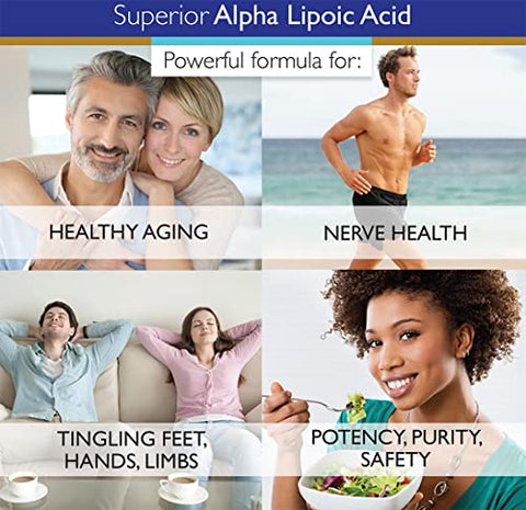 Alpha Lipoic Acid 600mg – Suprimento de 4 Meses – 120 Porções – Sem Aditivos Sintéticos – Suporta o Envelhecimento Saudável, Saúde Nervosa, Formigamento nos Pés e Mãos - Superior Labs