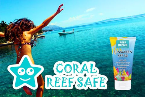 REEF REPAIR - Protetor Solar Reef Safe SPF 50 (2 Unidades) – Natural, Tamanho Viagem, Resistente à Água, Hidratante, Amplo Espectro UVA/UVB, Amigo dos Corais, Mineral Suncream da Reef Repair (2 x 50 ml)