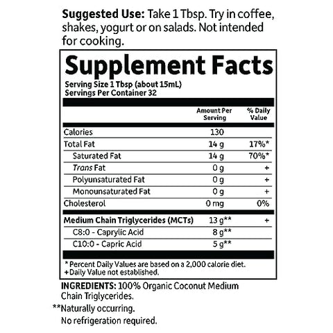 Óleo de Coco MCT Orgânico 100%% Garden of Life Dr. Formulated – 16 fl oz (473 ml), 13g MCTs, Keto