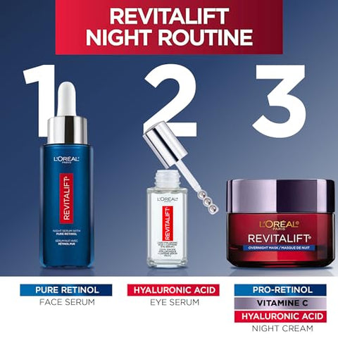 L'Oreal Paris - L’Oréal Paris Revitalift Triple Power LZR Serum Noturno para o Rosto, com 0,3% de Retinol Puro, Hidrata a Pele e Elimina Rugas Profundas, para Todos os Tipos de Pele, 30ml