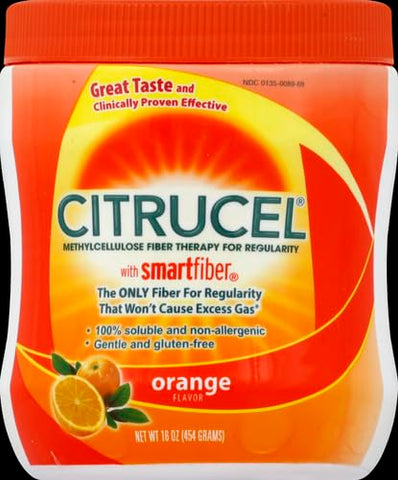 CITRUCEL - Citrucel em Pó de Fibra para Alívio Ocasional da Prisão de Ventre, Fibra de Metilcelulose em Pó, Sabor Laranja – 16 Onças (454g)