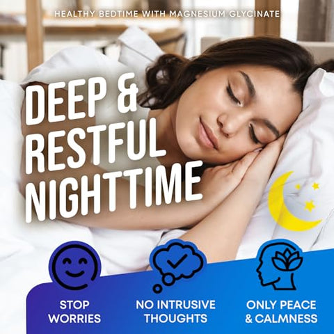 JOYLI Nutrition - Magnésio Glicinato 500MG – Sono Reparador – Alta Absorção – Extrato de Raiz de Ashwagandha – Manganês – Glicinato De Magnésio 400mg 100mg 200g