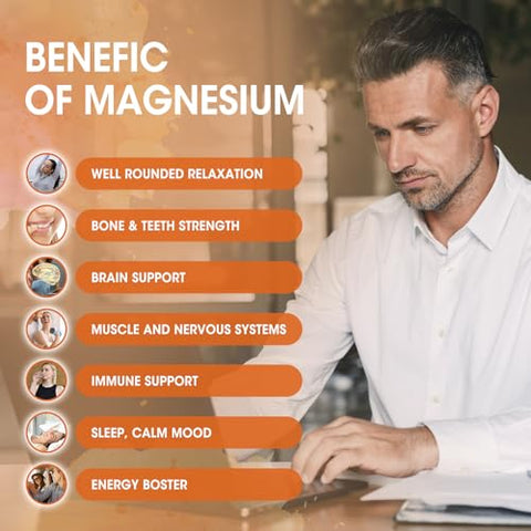 GREENPEOPLE - Magnésio Glicinato 500 mg por Porção, com Malato, Taurato – Benefícios para a Saúde