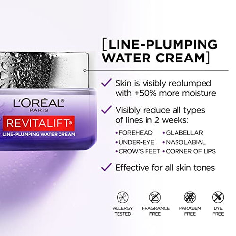 L'Oreal Paris - L’Oreal Paris Revitalift Hidratante, Creme de Água com Ácido Hialurônico e Ceramidas, Hidratação Profunda, Sem Fragrância, Amostra de Soro 50ml