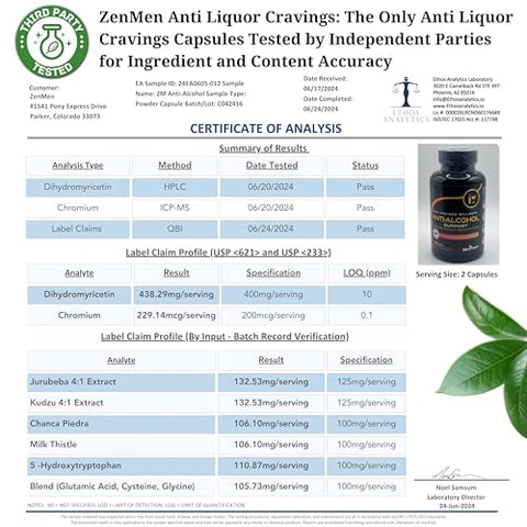 Zenmen - Gerenciamento de Desejos para Melhores Manhãs – Testado por Terceiros – com Kudzu, Cardo Mariano, Jurubeba, Quebra-Pedra, 5HTP – 60 Cápsulas Veganas, Fabricado nos EUA