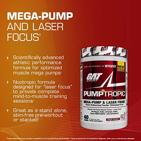 GAT SPORT - GAT Sport Pumptropic Mega-Pump – Energia Explosiva para Treinos Intensos – 300g