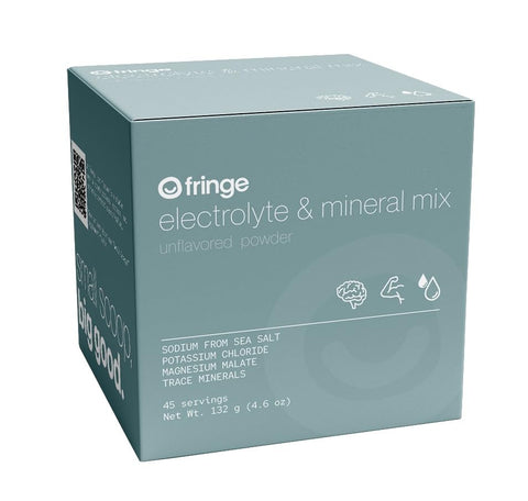 Electrolyte and Mineral Mix: Sal Marinho Puro do Oceano para Reidratação, Cloreto de Potássio, Malato de Magnésio para Tensão Muscular, Minerais Traços Essenciais, Sem Sabor, 30g - Fringe