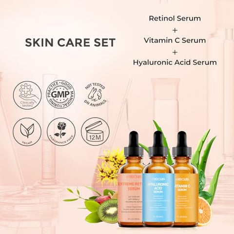 1HEROLABS - Conjunto de Serum Facial – Serum de Retinol, Vitamina C
