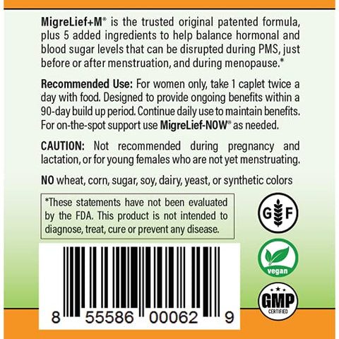 M – Suporte Nutricional para Mulheres com Enxaqueca Menstrual, 60 Cápsulas - MigreLief