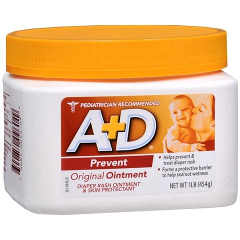 A+D - Pomada Original, Fórmula para Assaduras e Cuidados com a Pele Multiuso – 454g