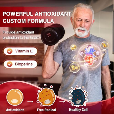 CoQ10-400mg Plus PQQ com Vitamina E – Potencialize sua saúde com antioxidantes poderosos - NATURE TARGET