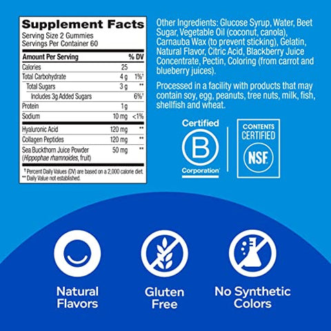 Starter Pack Bundle: Gummy Colágeno para Pele Radiante, Hidratada e Jovem, Ácido Hialurônico, Espinheiro Marítimo, Suplemento Mastigável, Sabor de Frutas Vermelhas, 50 Unidades Frasco e 120 Unidades Pouch - OLLY