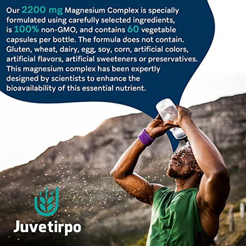 Juvetirpo - Liposomal Magnesium Complex 2200MG Softgels – Threonate, Glycinate, Citrate – Poderoso Suplemento, Livre de Glúten – 60 Softgels (Pacote com 3, Total 180)