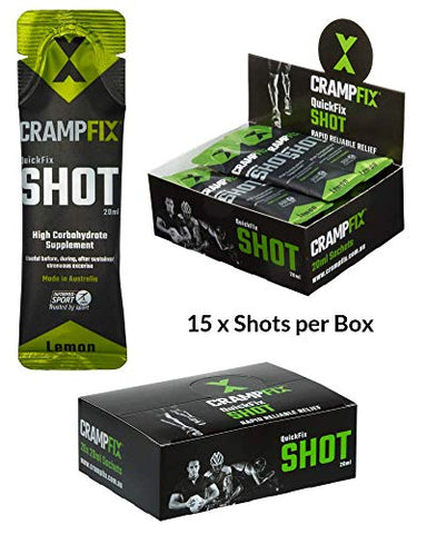 CRAMPFIX - Sports Shot: Alívio Instantâneo de Cãibras Musculares, Sachês Práticos, 15 Unidades, Natural, Limão