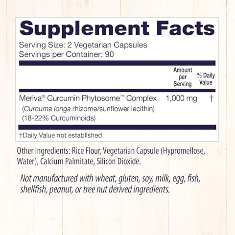 Curcumin Phytosome Meriva SF 500 mg, 180 Cápsulas Vegetais - Healthy Origins
