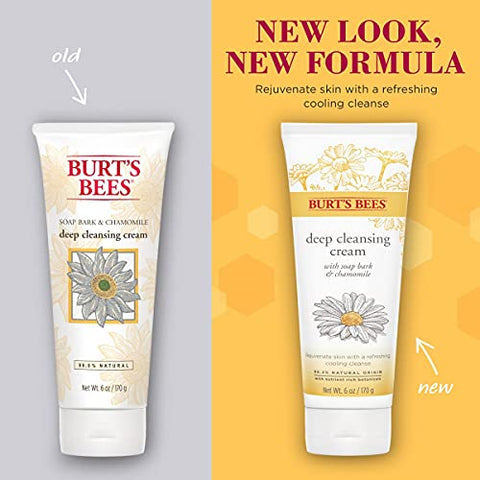 Burt's Bees - Burt’s Bees Face Wash, Creme de Limpeza Facial Profunda, Limpeza Natural com Camomila, 6 Ounce (Pack de 3) (Embalagem Pode Variar)