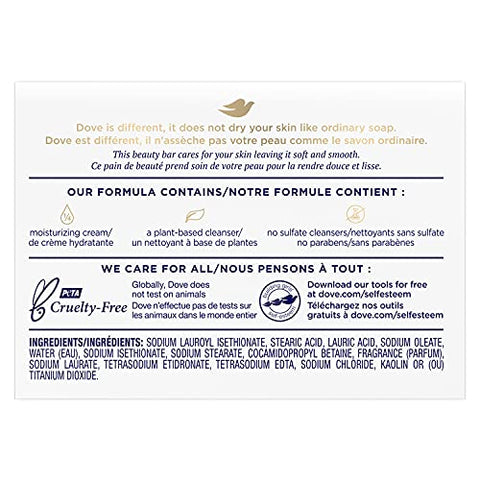 Beauty Bar Cuidado Suave para Pele Delicada Hidratante com 1/4 de Creme Hidratante 75g, 36 Barras - Dove