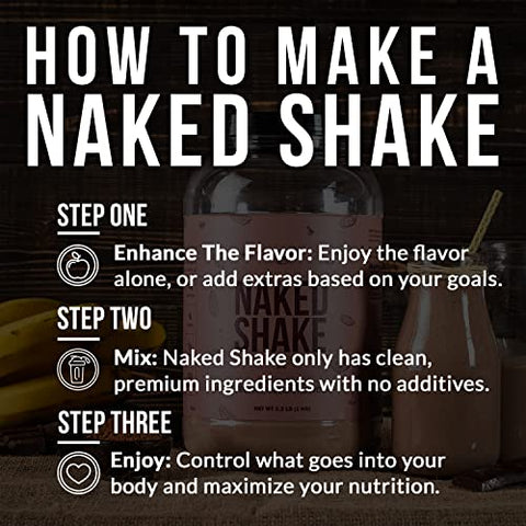 Naked Nutrition - Naked Shake – Pó de Proteína de Chocolate – Shake de Proteína à Base de Plantas com Óleo de MCT, Sem Glúten, Sem Soja, Sem OGMs ou Adoçantes Artificiais – 30 Porções