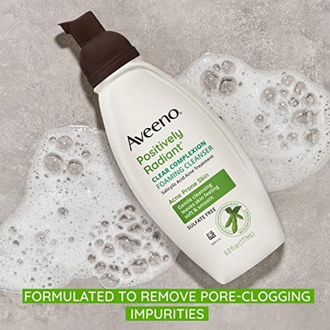 Limpeza Facial Espuma Sem Óleo Clear Complexion com Ácido Salicílico para Pele Propensa a Acne – 150ml - Aveeno