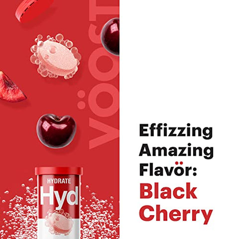 Tablete de Hidratação e Eletrólitos, Vitaminas do Complexo B, Suplemento Diário de Vitaminas, Tablete Efervescente para Bebida, Sem Açúcar Baixa Caloria, Sabor Ponche de Frutas, 40 Unidades - Voost