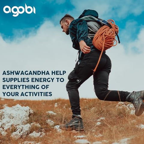 agobi - Ashwagandha 8050mg – 240 Cápsulas – 8 Meses de Fornecimento – 7 em 1 com Fenugreek, Maca, Cúrcuma, Rhodiola, Gengibre e Pimenta Preta – Suporte para Humor, Força, Espírito e Energia