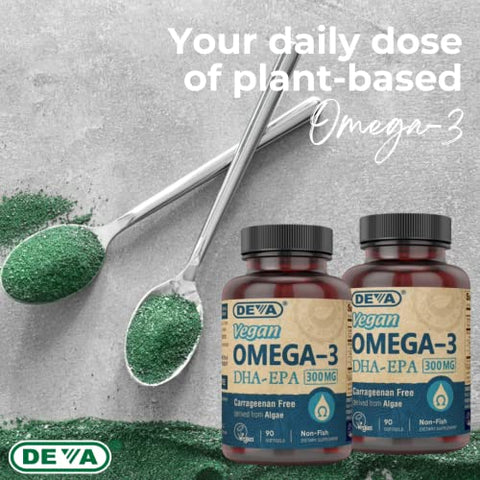 Ômega-3 DHA EPA Vegan – Cápsula Softgel 300 MG – Gelatina de Carragena - DEVA
