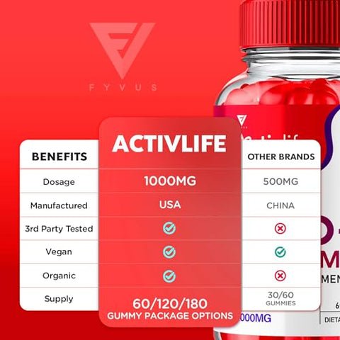 Fyvus - Ativlife Keto ACV Gummies – Suplemento Avançado de Vinagre de Maçã em Gomas (60 Gummies)