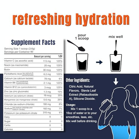 Adapted Nutrition - Hi-Lyte Pó de Eletrólitos de Framboesa, Bebida Hidratante Diária em Pó, 90 Porções | Sem Açúcar, 0 Calorias, 0 Carboidratos | Sem Maltodextrina. Livre de Glúten | Suporte para Keto | Leve