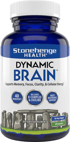 Suplemento Dinâmico para o Cérebro – Memória, Foco – 60 cápsulas – Marca Stonehenge Health - Stonehenge Health