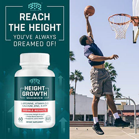 BIOTEQUELAB - Altura Maximizer: Cálcio, Vitamina D3 e Zinco em Cápsulas, Suplemento para Crescimento Ósseo de Crianças e Adolescentes, Suporte para Força e Densidade Óssea, Livre de Transgênicos e Glúten, Fabricado nos EUA
