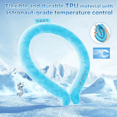HAKT - Tubo Refrescante para Pescoço, Envoltório Refrescante para Pescoço para o Verão Quente, Anel de Gelo Reutilizável para Pescoço a 18℃/64℉ para Esportes ao Ar Livre e Trabalhadores Externos (Azul)