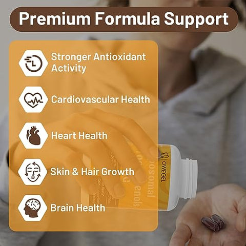 owegel - Suplemento de Tocotrienóis Lipossomais 1000mg – Alta Bioacessibilidade de Vitamina E Tocotrienóis, 95% Delta