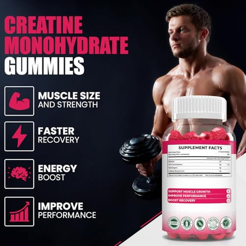 Primax Naturals - Gomas de Monohidrato de Creatina Sem Açúcar para Homens – Marca: No Sugar – 100g