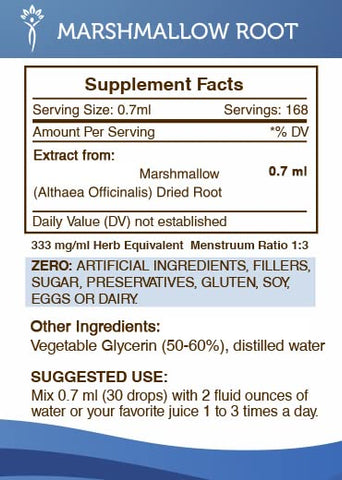 Secrets of the Tribe - Marshmallow Root Tincture – Extrato sem álcool, gotas de ervas de alta potência, feito a partir de Althaea Officinalis, promove a saúde digestiva e respiratória