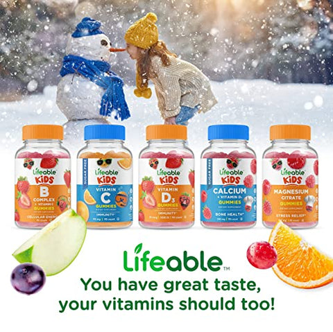 Gummies de Zinco para Crianças – 25mg – Sabor Natural Delicioso – Vitaminas em Goma Suplemento – Livre de Glúten, Vegetariano e Livre de GMO – Mastigável – Suporte Imunológico Saudável – para - Lifeable