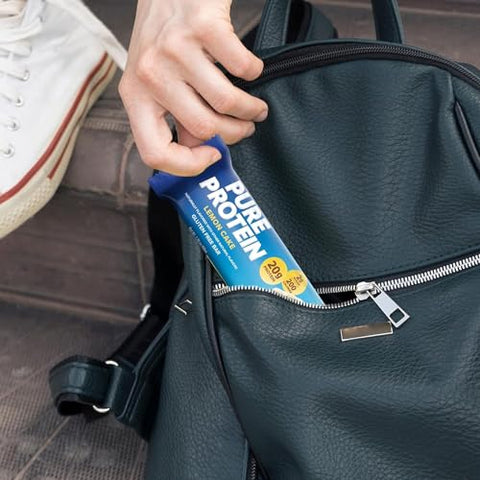 Lulurose - Barras de Proteína Pura, Alto Teor de Proteína, Lanches Nutritivos para Energia, Baixo Açúcar, 50g 12 Unidades Sabor Bolo de Limão