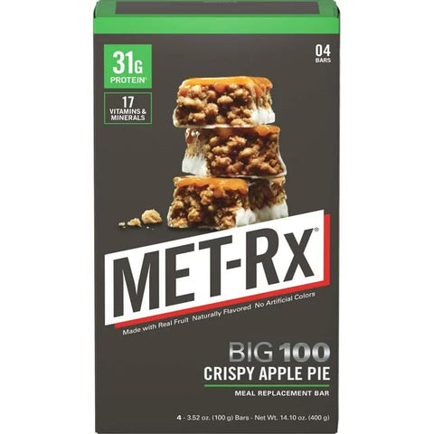 Product Of Met-Rx Big100 - Met-Rx Big100, Barra – Colossal Torta de Maçã Crocante, 9 Unidades (100g) – Barra Nutricional com Proteína / Variedades Disponíveis