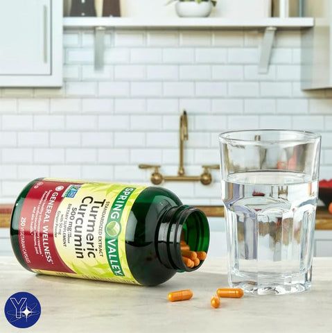 Cápsulas de Cúrcuma Curcumina com Pó de Gengibre para Bem-Estar Geral – 250 Unidades de 500 mg – Presente de Marcador de Página - YOLOMOLO