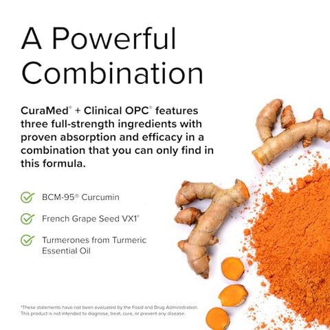 CuraMed Clinical OPC – 60 Softgels – com BCM-95 Curcumin | Óleo de Cártamo | Antioxidante Natural | 60 cápsulas | Alta Absorção | Marca Terry Naturally - Terry Naturally