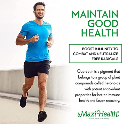 Quercetin 500mg com Zinco 30mg, Vitamina C 1000mg, Vitamina D 2500 UI, Sabugueiro 125mg – Suplemento Vegetariano para Adultos Certificado Kosher – 90 Cápsulas Vegetais - Maxi Health