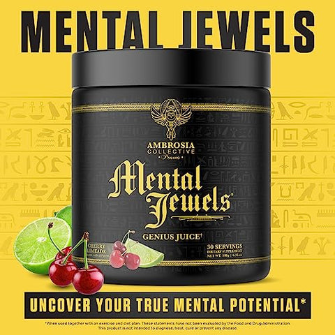 Mental Jewels em Pó – Potencializador Cognitivo | Aumente Memória, Habilidades de Comunicação, Concentração | Ambrosia - Ambrosia